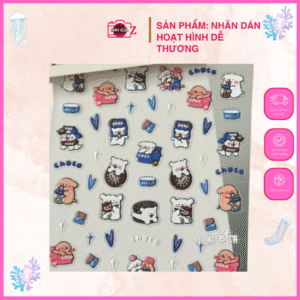 Combo 10 tấm nhãn dán hoạt hình dễ thương Mini trang trí máy ảnh
