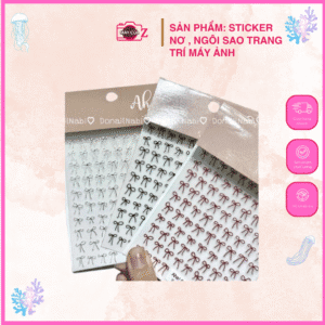 Combo 10 tấm sticker nơ , ngôi sao phong cách y2k trang trí máy ảnh